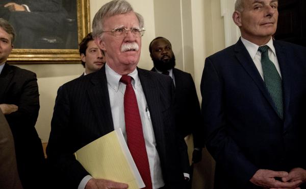 National security adviser John Bolton, center, and President Trump's chief of staff John Kelly, right, attend a Cabinet meeting in the White House, Tuesday, last month. National security adviser John Bolton, center, and President Trump's chief of staff John Kelly, right, attend a Cabinet meeting in the White House, Tuesday, last month.