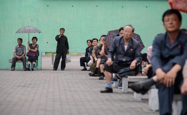 North Korean viewers watch a giant television screen outside the central railway station in Pyongyang, which was broadcasting news of the Singapore summit last month between Kim Jong Un and President Trump. North Korean viewers watch a giant television screen outside the central railway station in Pyongyang, which was broadcasting news of the Singapore summit last month between Kim Jong Un and President Trump.