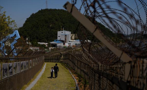 A North Korean man defected to South Korea by hopping a fence along the Demilitarized Zone separating the two countries. A North Korean man defected to South Korea by hopping a fence along the Demilitarized Zone separating the two countries.