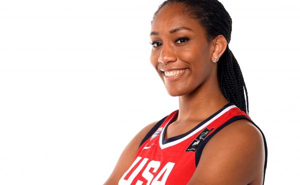 A'ja Wilson poses for a portrait during the Team USA Tokyo 2020 Olympics photo shoot on Nov. 20, 2019 in West Hollywood, Calif. A'ja Wilson poses for a portrait during the Team USA Tokyo 2020 Olympics photo shoot on Nov. 20, 2019 in West Hollywood, Calif.