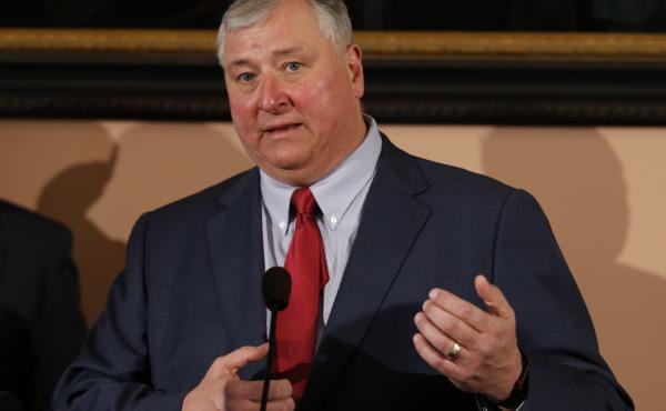 Ohio House Speaker Larry Householder was arrested on Tuesday morning, hours ahead of a planned announcement of a $60 million bribe investigation by federal prosecutors. Householder is seen here in March 2019. Ohio House Speaker Larry Householder was arrested on Tuesday morning, hours ahead of a planned announcement of a $60 million bribe investigation by federal prosecutors. Householder is seen here in March 2019.