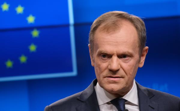 Donald Tusk, president of the European Council, speaks to reporters on Wednesday in Brussels. He told British Prime Minister Theresa May that an extension for withdrawal from the EU is possible, but with a caveat. Donald Tusk, president of the European Council, speaks to reporters on Wednesday in Brussels. He told British Prime Minister Theresa May that an extension for withdrawal from the EU is possible, but with a caveat.