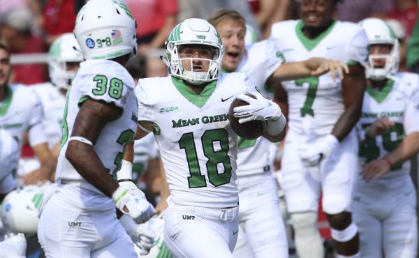 North Texas Mean Green wide receiver Keegan Brewer returns a punt for a touchdown on a fake fair catch. North Texas Mean Green wide receiver Keegan Brewer returns a punt for a touchdown on a fake fair catch.