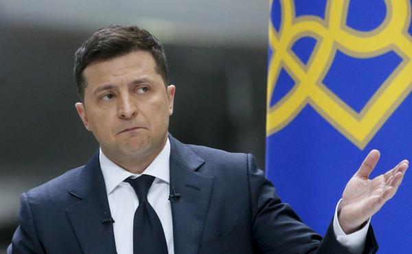 Ukrainian President Volodymyr Zelenskyy speaks during a news conference in Kyiv, Ukraine, in May. Ukrainian President Volodymyr Zelenskyy speaks during a news conference in Kyiv, Ukraine, in May.