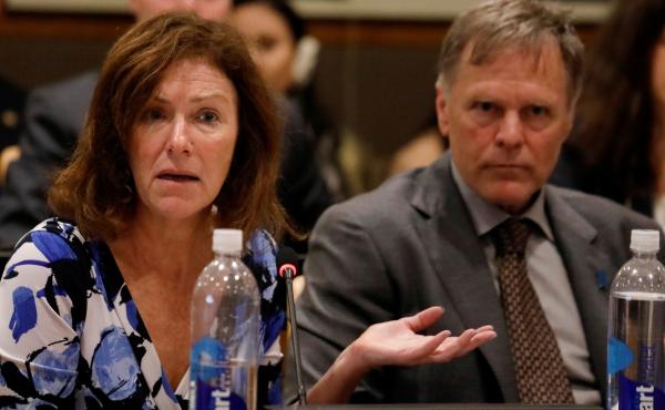 Cindy and Fred Warmbier, parents of Otto Warmbier, released a statement saying, "No excuses or lavish praise can change" the fact that they hold North Korean leader Kim Jong Un responsible for their son's death. The Warmbiers are seen here at the U.N., wh Cindy and Fred Warmbier, parents of Otto Warmbier, released a statement saying, "No excuses or lavish praise can change" the fact that they hold North Korean leader Kim Jong Un responsible for their son's death. The Warmbiers are seen here at the U.N., wh
