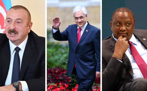 The Pandora Papers cite a number of leaders from lower-income countries or nations with great levels of inequality, among them Azerbaijani President Ilham Aliyev (from left), Chilean President Sebastián Piñera and Kenyan President Uhuru Kenyatta. The Pandora Papers cite a number of leaders from lower-income countries or nations with great levels of inequality, among them Azerbaijani President Ilham Aliyev (from left), Chilean President Sebastián Piñera and Kenyan President Uhuru Kenyatta.