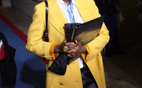 National youth poet laureate Amanda Gorman arrives at the inauguration, dressed head to mask to toe in bright, primary colors. National youth poet laureate Amanda Gorman arrives at the inauguration, dressed head to mask to toe in bright, primary colors.