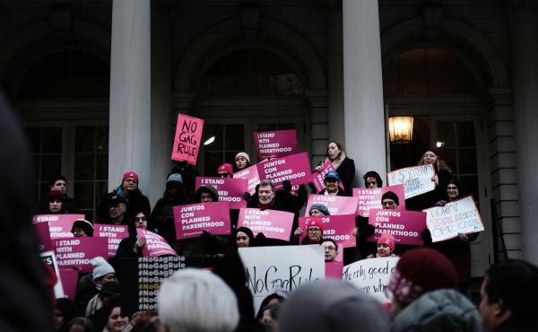 Supporters of Planned Parenthood demonstrated at New York's City Hall against the Trump administration's Title X rule change in February. Planned Parenthood now says it clinics nationwide will stop using federal Title X family planning funds. Supporters of Planned Parenthood demonstrated at New York's City Hall against the Trump administration's Title X rule change in February. Planned Parenthood now says it clinics nationwide will stop using federal Title X family planning funds.