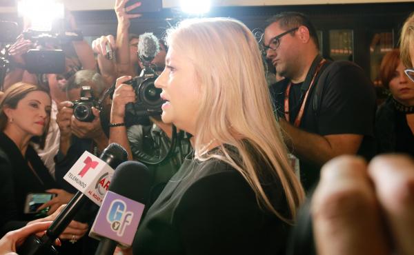 Puerto Rico Gov. Wanda Vázquez, pictured in November, faces controversy over potential corruption following the discovery of a warehouse full of disaster supplies, some dating back to 2017's Hurricane Maria. Puerto Rico Gov. Wanda Vázquez, pictured in November, faces controversy over potential corruption following the discovery of a warehouse full of disaster supplies, some dating back to 2017's Hurricane Maria.