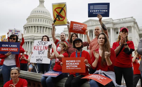Gun control advocacy groups rally with Democratic members of Congress outside the U.S. Capitol on May 26, 2022. Organized by Moms Demand Action, Everytown for Gun Safety, and Students Demand Action, the rally brought together members of Congress and gun v Gun control advocacy groups rally with Democratic members of Congress outside the U.S. Capitol on May 26, 2022. Organized by Moms Demand Action, Everytown for Gun Safety, and Students Demand Action, the rally brought together members of Congress and gun v