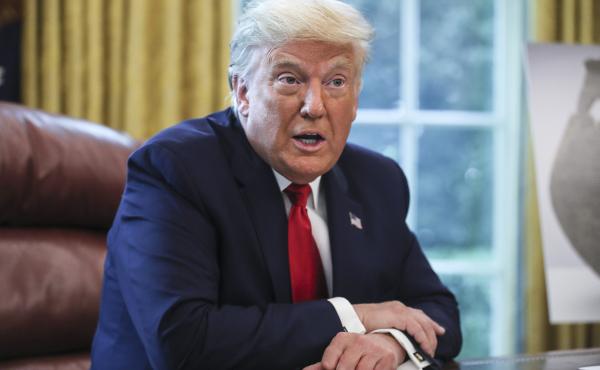 President Trump, pictured in the Oval Office on Thursday, maintains a lead over Democratic presidential nominee Joe Biden on the economy, but is behind on handling of the coronavirus pandemic in a new NPR/PBS NewsHour/Marist poll. President Trump, pictured in the Oval Office on Thursday, maintains a lead over Democratic presidential nominee Joe Biden on the economy, but is behind on handling of the coronavirus pandemic in a new NPR/PBS NewsHour/Marist poll.