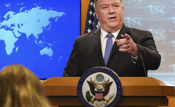 Secretary of State Mike Pompeo discusses the counting of votes in the U.S. election last month at the State Department. Secretary of State Mike Pompeo discusses the counting of votes in the U.S. election last month at the State Department.