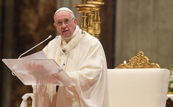 Pope Francis celebrates a holy mass at St. Peter's basilica in the Vatican. Pope Francis celebrates a holy mass at St. Peter's basilica in the Vatican.