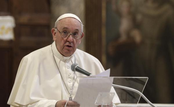 Pope Francis attends a interreligious ceremony for peace Tuesday in the Basilica of Santa Maria in Aracoeli in Rome. Pope Francis attends a interreligious ceremony for peace Tuesday in the Basilica of Santa Maria in Aracoeli in Rome.