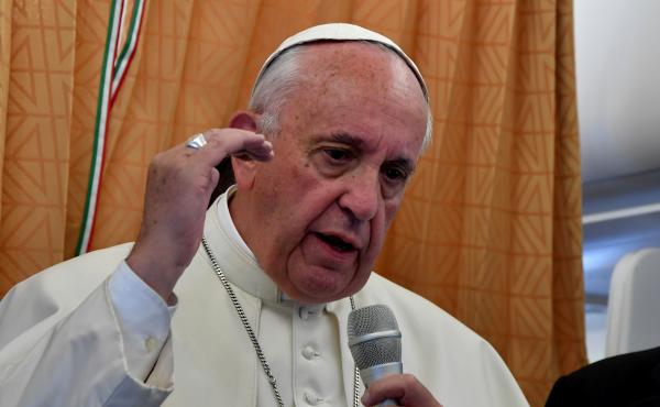 Pope Francis talks to journalists on his flight back to Rome on Sunday, following a visit to Armenia. Pope Francis talks to journalists on his flight back to Rome on Sunday, following a visit to Armenia.