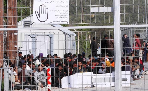 Pakistani refugees go on a hunger strike during a protest against the EU's deportation deal with Turkey at Moria Refugee Camp in Lesbos, Greece, on Wednesday. The pope and the Orthodox Church's ecumenical patriarch may be visiting the island soon. Pakistani refugees go on a hunger strike during a protest against the EU's deportation deal with Turkey at Moria Refugee Camp in Lesbos, Greece, on Wednesday. The pope and the Orthodox Church's ecumenical patriarch may be visiting the island soon.