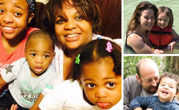 (Left) Shana Steele with her three children. (Top) Vannessa Kamerschen with her daughter. (Bottom) David Meissner with his son. (Left) Shana Steele with her three children. (Top) Vannessa Kamerschen with her daughter. (Bottom) David Meissner with his son.