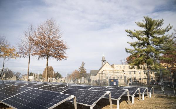 The Monastery of Our Lady of Mt. Carmel in Washington, D.C. is the new host of a 151 kW community solar garden. The panels will provide roughly 50 nearby households with green energy. The Monastery of Our Lady of Mt. Carmel in Washington, D.C. is the new host of a 151 kW community solar garden. The panels will provide roughly 50 nearby households with green energy.
