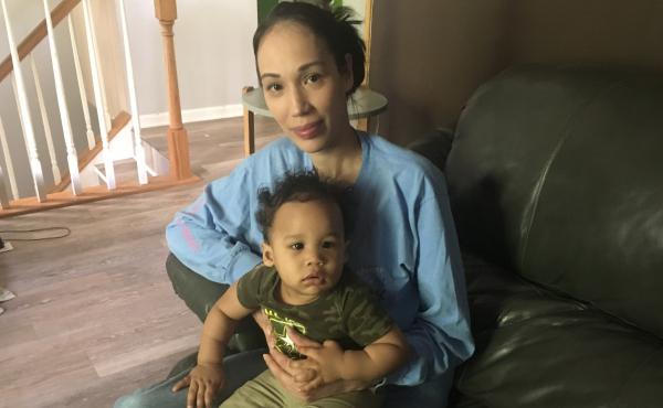 Natalie Lynch at home with her youngest child, Maycen. In 2014, when Lynch was pregnant with her older child, she spent two weeks before giving birth in a prison cell, mostly alone. Natalie Lynch at home with her youngest child, Maycen. In 2014, when Lynch was pregnant with her older child, she spent two weeks before giving birth in a prison cell, mostly alone.