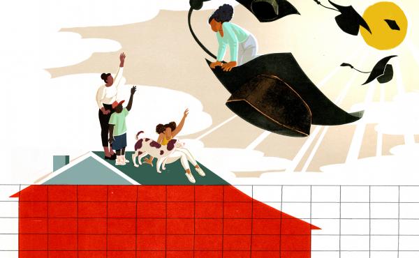 Middle-income family in debt. Middle-income family in debt.