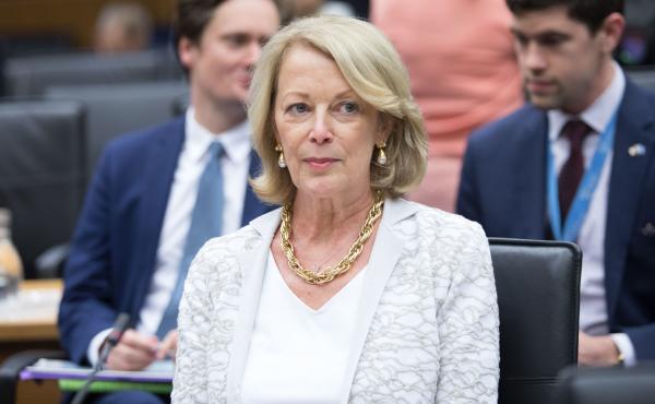 U.S. Ambassador to the International Atomic Energy Agency Jackie Wolcott at a board of governors meeting in Vienna, Austria on Wednesday. U.S. Ambassador to the International Atomic Energy Agency Jackie Wolcott at a board of governors meeting in Vienna, Austria on Wednesday.