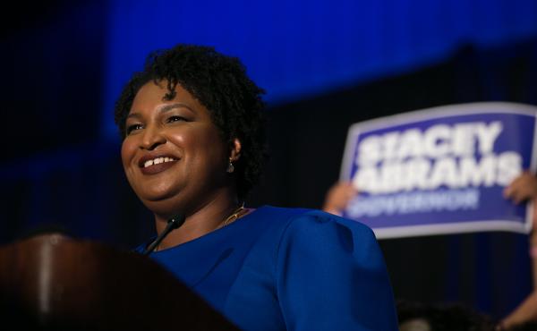 Georgia Democratic nominee for governor Stacey Abrams takes the stage to declare victory Tuesday night. Abrams is the first black woman to win a major-party nomination for governor in U.S. history. Georgia Democratic nominee for governor Stacey Abrams takes the stage to declare victory Tuesday night. Abrams is the first black woman to win a major-party nomination for governor in U.S. history.