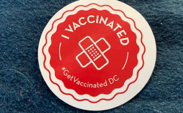 No lollipops at the vaccination center, but they were giving out stickers. No lollipops at the vaccination center, but they were giving out stickers.