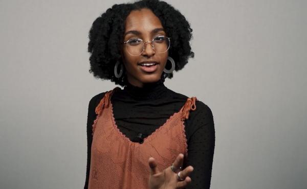 Rahele Megosha of South Dakota, the 2021 Poetry Out Loud national champion. Rahele Megosha of South Dakota, the 2021 Poetry Out Loud national champion.