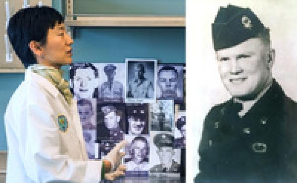 The remains of Charles Ivey (right), who died during the Korean War, were recently returned to his family in North Carolina after his remains were identified by the work of the K208 project, run by Jennie Jin (left). The remains of Charles Ivey (right), who died during the Korean War, were recently returned to his family in North Carolina after his remains were identified by the work of the K208 project, run by Jennie Jin (left).
