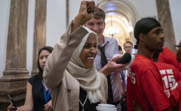 Rep. Ilhan Omar, shown here at the Capitol on Thursday, has been a target of racist rhetoric from President Trump. Rep. Ilhan Omar, shown here at the Capitol on Thursday, has been a target of racist rhetoric from President Trump.