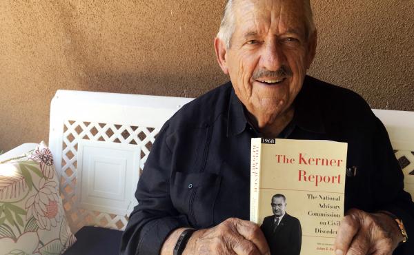 Former Democratic Sen. Fred Harris of Oklahoma, seen in August 2017, holds a copy of The Kerner Report, as he discusses its 50th anniversary. Harris is the last surviving member of the Kerner Commission. Former Democratic Sen. Fred Harris of Oklahoma, seen in August 2017, holds a copy of The Kerner Report, as he discusses its 50th anniversary. Harris is the last surviving member of the Kerner Commission.
