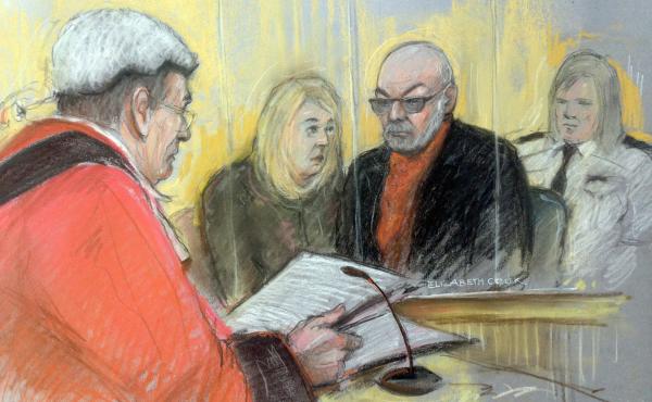 A court sketch of former glam rocker Gary Glitter, who was sentenced today to 16 years in prison for sexually abusing three schoolgirls. A court sketch of former glam rocker Gary Glitter, who was sentenced today to 16 years in prison for sexually abusing three schoolgirls.
