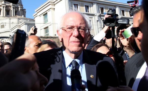 U.S. Democratic presidential candidate Bernie Sanders leaves the Vatican Friday. Sanders went to Rome to attend a conference sponsored by the Pontifical Academy of Social Sciences. U.S. Democratic presidential candidate Bernie Sanders leaves the Vatican Friday. Sanders went to Rome to attend a conference sponsored by the Pontifical Academy of Social Sciences.
