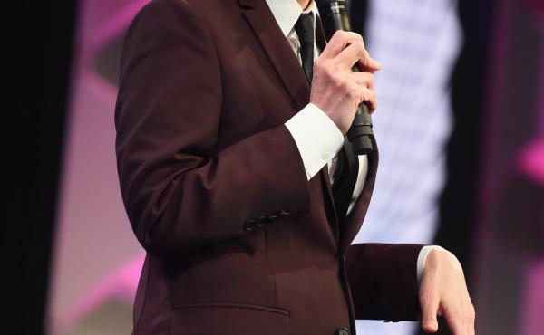 Cameron Esposito speaks at the GLAAD Media Awards on April 1, 2017 in Beverly Hills, Calif. Cameron Esposito speaks at the GLAAD Media Awards on April 1, 2017 in Beverly Hills, Calif.