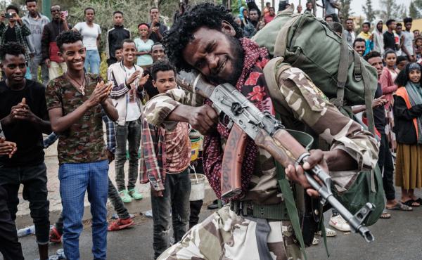 A Tigray People's Liberation Front fighter poses in Mekele, the capital of Tigray region, Ethiopia, on June 30, 2021. A Tigray People's Liberation Front fighter poses in Mekele, the capital of Tigray region, Ethiopia, on June 30, 2021.