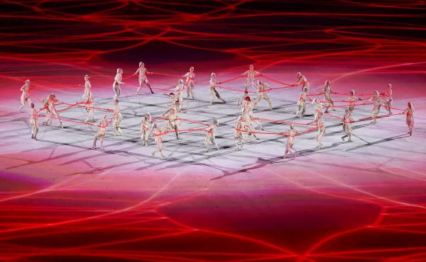 Performers are seen during the Opening Ceremony for the Tokyo 2020 Olympic Games at Olympic Stadium on July 23 in Tokyo, Japan. Performers are seen during the Opening Ceremony for the Tokyo 2020 Olympic Games at Olympic Stadium on July 23 in Tokyo, Japan.
