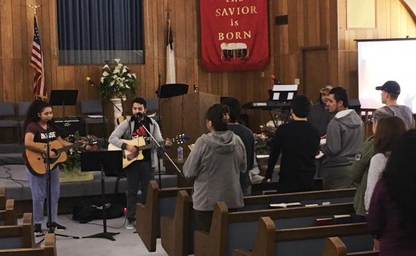Young worshippers at Erez Baptist Church in Duncanville, Texas, gather for a midweek music service. The congregation, less than a year old, consists almost entirely of Hispanic immigrants and their children. Young worshippers at Erez Baptist Church in Duncanville, Texas, gather for a midweek music service. The congregation, less than a year old, consists almost entirely of Hispanic immigrants and their children.