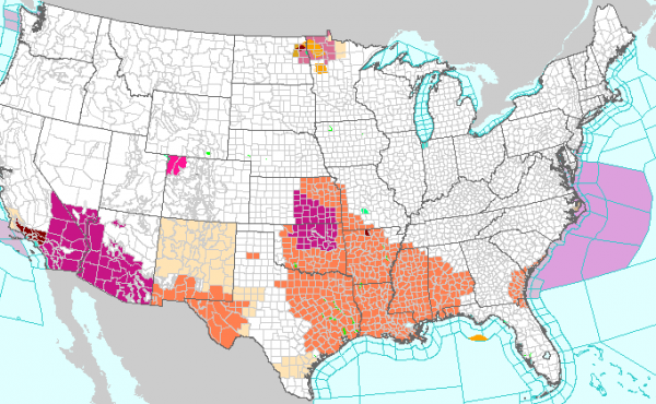 The National Weather Service has issued excessive heat warnings, designated in magenta, for parts of several states beginning Saturday and continuing until Tuesday. The National Weather Service has issued excessive heat warnings, designated in magenta, for parts of several states beginning Saturday and continuing until Tuesday.