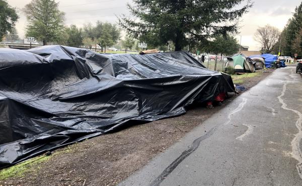 In Sonoma County, Calif., officials are struggling to address a homeless encampment with roughly 200 residents. In Sonoma County, Calif., officials are struggling to address a homeless encampment with roughly 200 residents.