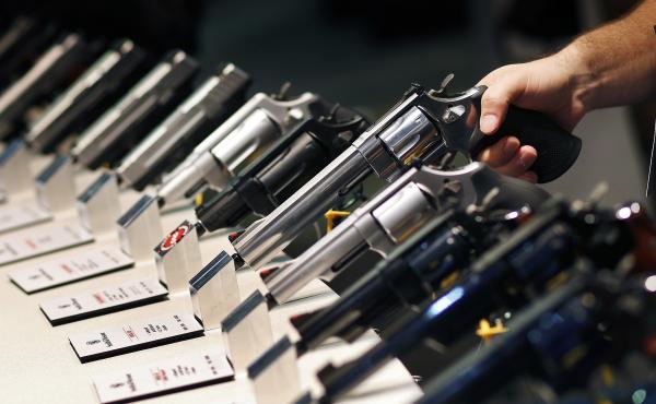 Handguns are displayed at a trade show in Las Vegas. The Supreme Court is granting a case on gun rights for the first time since 2010. Handguns are displayed at a trade show in Las Vegas. The Supreme Court is granting a case on gun rights for the first time since 2010.