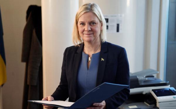 Social Democratic Party leader Magdalena Andersson poses during a news conference after being appointed as Sweden's first female prime minister at the Swedish parliament in Stockholm on Wednesday. She resigned hours later but was reelected on Monday. Social Democratic Party leader Magdalena Andersson poses during a news conference after being appointed as Sweden's first female prime minister at the Swedish parliament in Stockholm on Wednesday. She resigned hours later but was reelected on Monday.