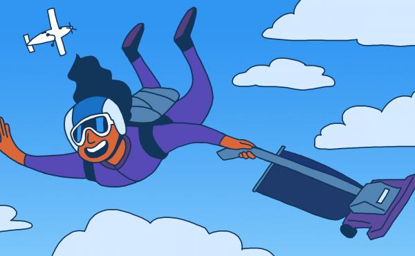 Skydiving and vacuuming burn the same number of calories. So what'll it be, thrills or a clean carpet? Skydiving and vacuuming burn the same number of calories. So what'll it be, thrills or a clean carpet?