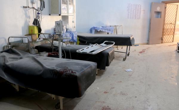 A March 21 attack by the Assad regime forces and Iran-backed terrorist groups targeted a hospital in Aleppo, killing six civilians and injuring 15. Above: A view of the damaged site. A March 21 attack by the Assad regime forces and Iran-backed terrorist groups targeted a hospital in Aleppo, killing six civilians and injuring 15. Above: A view of the damaged site.