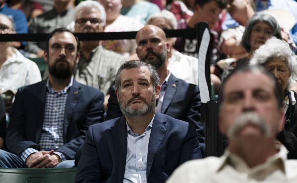 Sen. Ted Cruz, R-Texas, attends a prayer vigil in Uvalde, Texas, Wednesday, May 25, 2022. The vigil was held to honor the victims killed in Tuesday's shooting at Robb Elementary School. Sen. Ted Cruz, R-Texas, attends a prayer vigil in Uvalde, Texas, Wednesday, May 25, 2022. The vigil was held to honor the victims killed in Tuesday's shooting at Robb Elementary School.