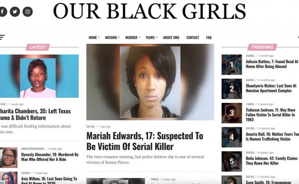 Created in 2018, the Our Black Girls website centers the stories of missing Black girls and women. Created in 2018, the Our Black Girls website centers the stories of missing Black girls and women.