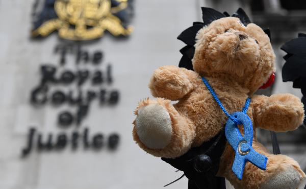A teddy bear was set up by supporters of the family of British baby Charlie Gard outside the Royal Courts of Justice in London on Monday. After months of legal conflict over whether an experimental treatment might help Charlie or would only cause sufferin A teddy bear was set up by supporters of the family of British baby Charlie Gard outside the Royal Courts of Justice in London on Monday. After months of legal conflict over whether an experimental treatment might help Charlie or would only cause sufferin