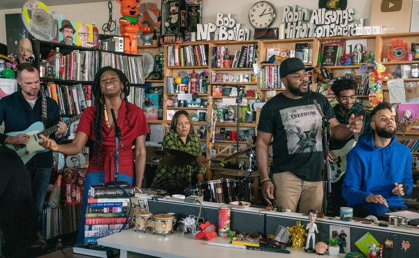 Terri Lyne Carrington + Social Science plays a Tiny Desk Concert (Laura Beltran Villamizar/NPR). Terri Lyne Carrington + Social Science plays a Tiny Desk Concert (Laura Beltran Villamizar/NPR).