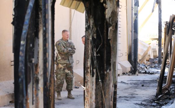 Capt. Geoffrey Hansen and his men were flying drones after the missiles launched. He was knocked off his feet by the blast. "We didn't know what was coming," he says. "We just knew something was coming so we figured as many eyes as we could get in the sky Capt. Geoffrey Hansen and his men were flying drones after the missiles launched. He was knocked off his feet by the blast. "We didn't know what was coming," he says. "We just knew something was coming so we figured as many eyes as we could get in the sky