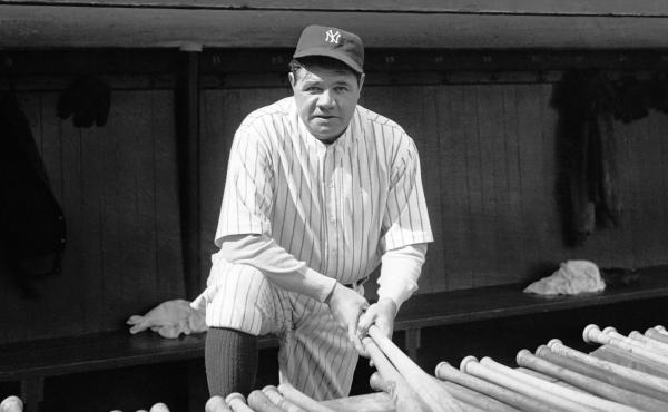 Babe Ruth at Yankee Stadium. Babe Ruth at Yankee Stadium.