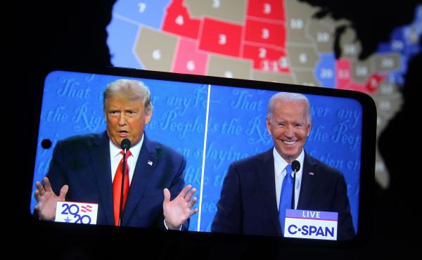 Some major final steps for the 2020 census are set to take place during the transition from President Trump to President-elect Joe Biden, who both appear above on a smartphone displaying the final presidential debate in October. Some major final steps for the 2020 census are set to take place during the transition from President Trump to President-elect Joe Biden, who both appear above on a smartphone displaying the final presidential debate in October.